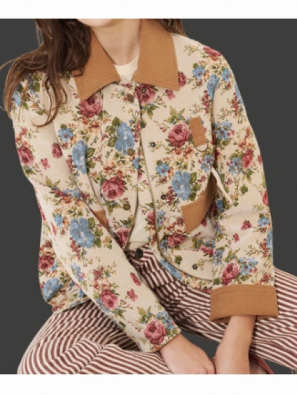 ๐ท๐ท๐ท Avec Les Filles Floral Jacket Size L - Picture 5 of 9